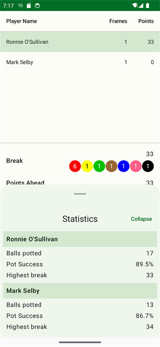 斯諾克記分牌軟件 v0.2.0 安卓版 2