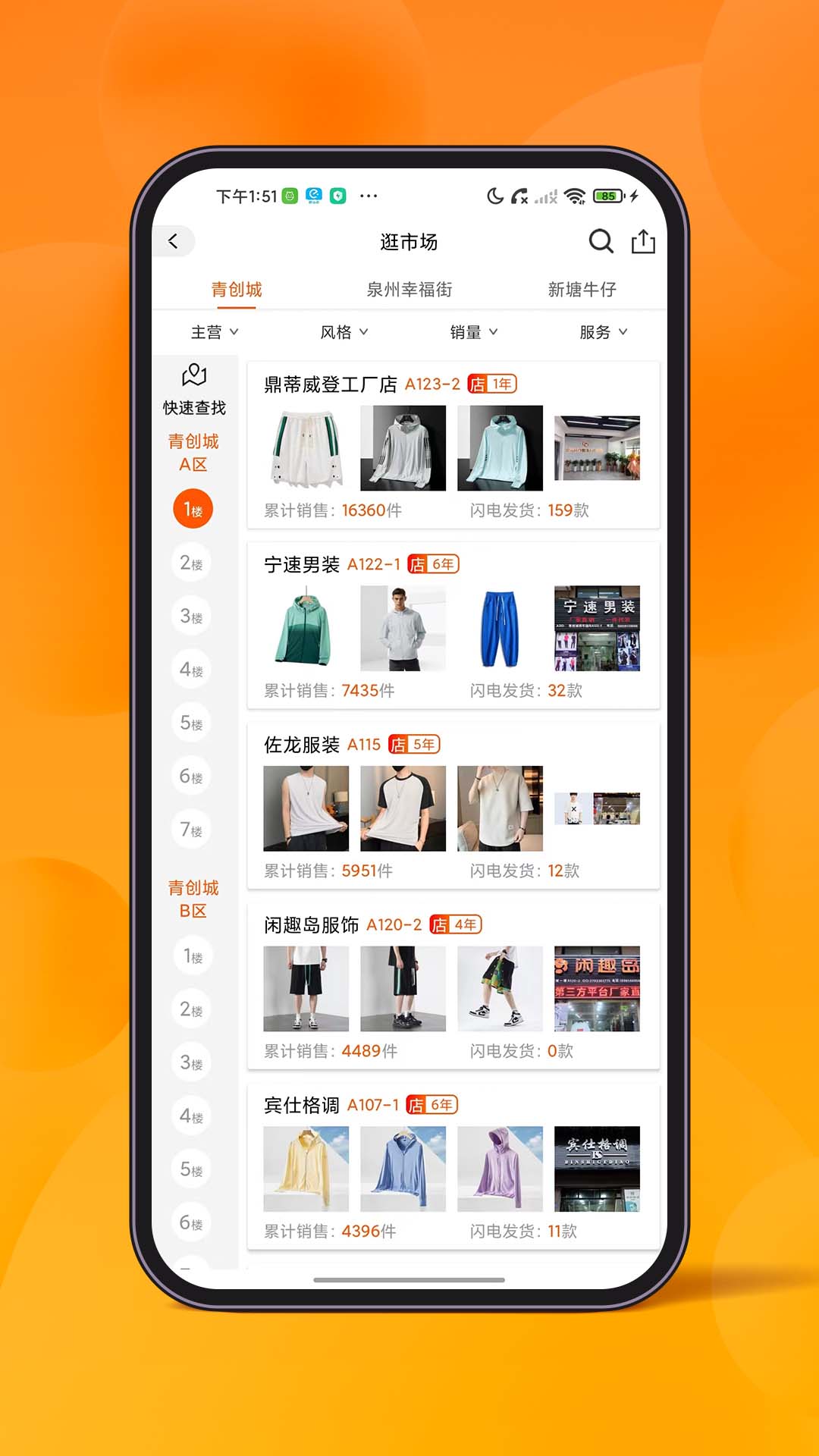 石獅市青創(chuàng)網(wǎng)男裝批發(fā)1