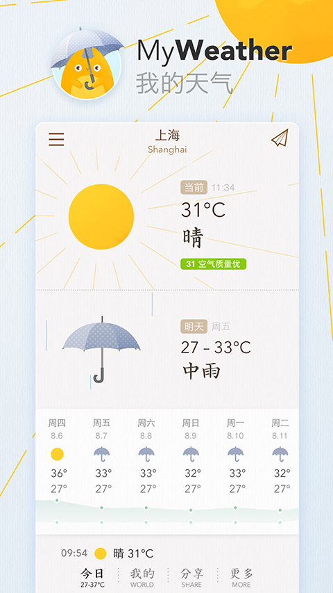 我的天氣(myweather) v0.5.4 安卓正式版 1