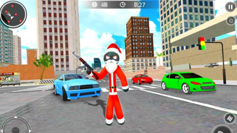 圣誕老人火柴人繩索英雄無限金幣 v2.8.2 安卓版 2